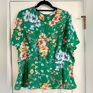 LOFT Green Floral Blouse